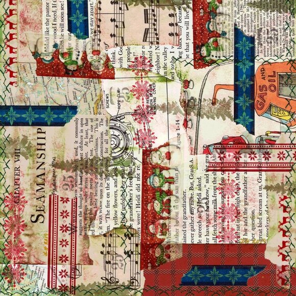 Set 5 Custom Christmas Collage Vellum For Junk Journals Planners Origami 8 x 11 - Picture 8 of 9